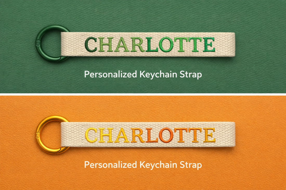 Personalized Gradient Embroidered Bag Tag | Hidden thread finish