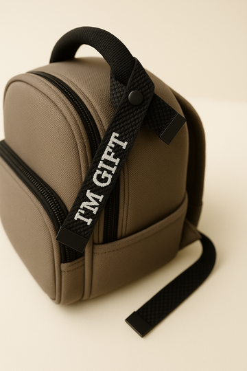 Personalized Black & White Ribbon Bag Tag | Embroidered Travel Tag