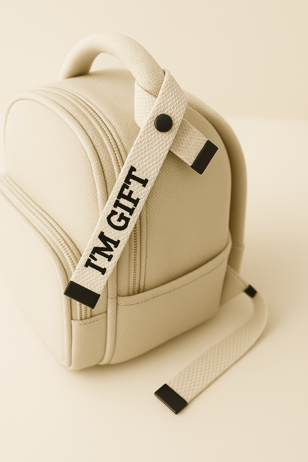 Personalized Black & White Ribbon Bag Tag | Embroidered Travel Tag