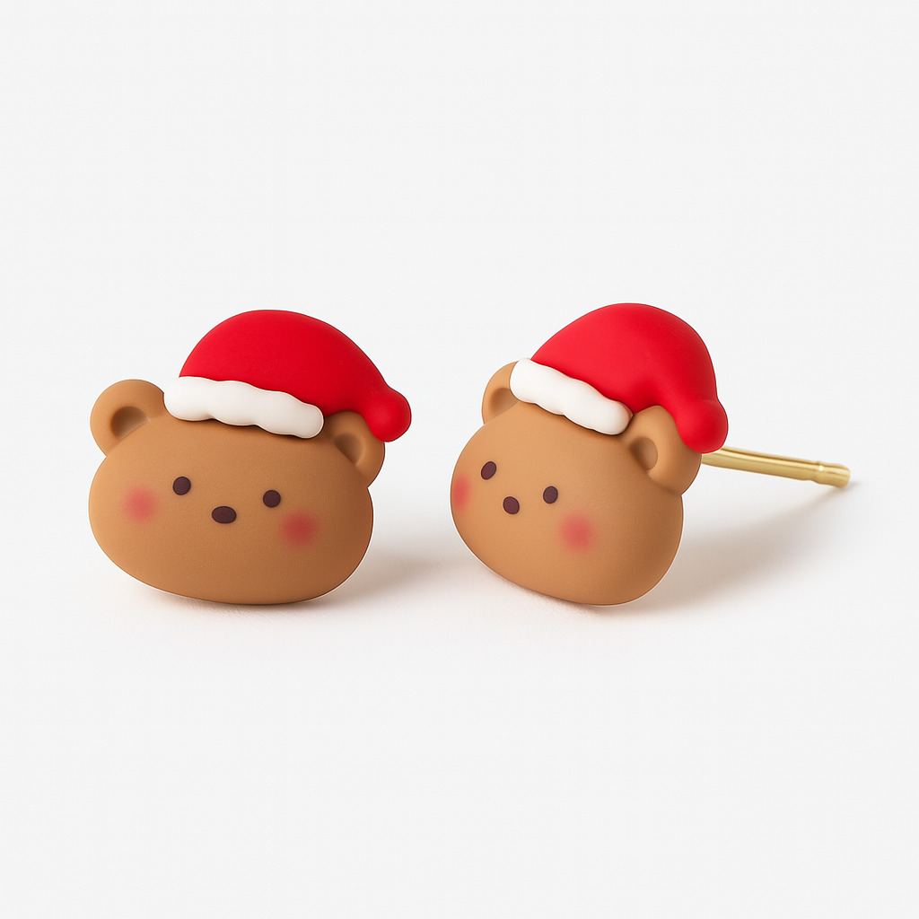 Christmas Stud Earrings – Christmas Teddy Bear