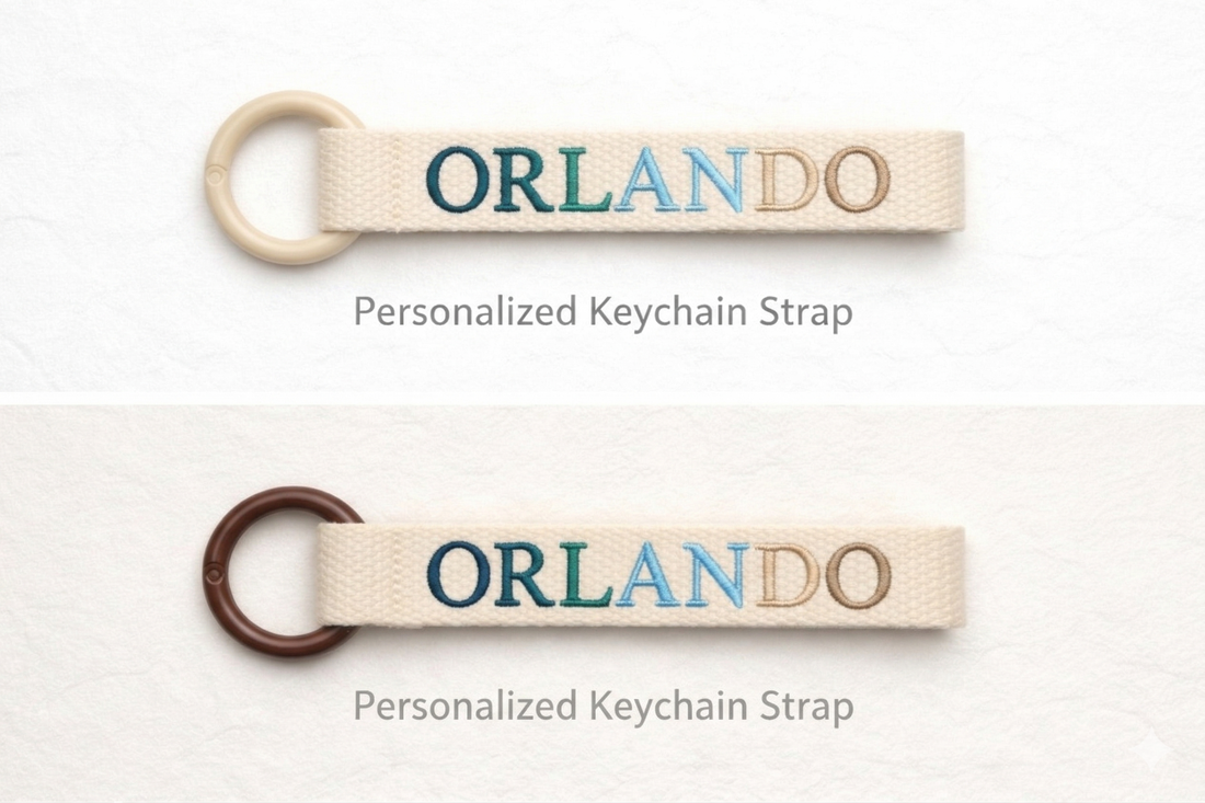 Personalized Gradient Embroidered Bag Tag | Hidden thread finish
