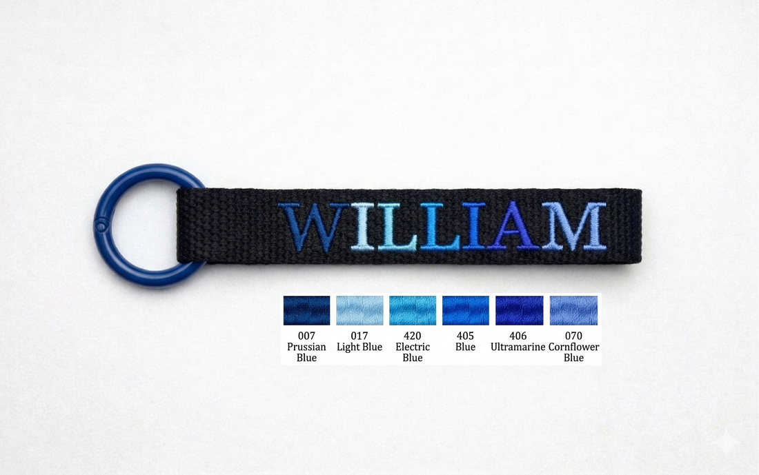Personalized Gradient Embroidered Bag Tag | Hidden thread finish