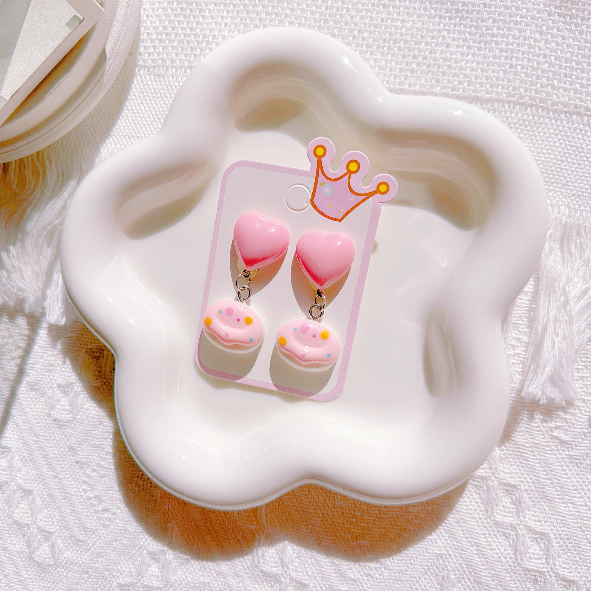 Cute Heart Donut Clip-On Earrings for Little Girls – Sweet & Stylish - I‘M GIFT