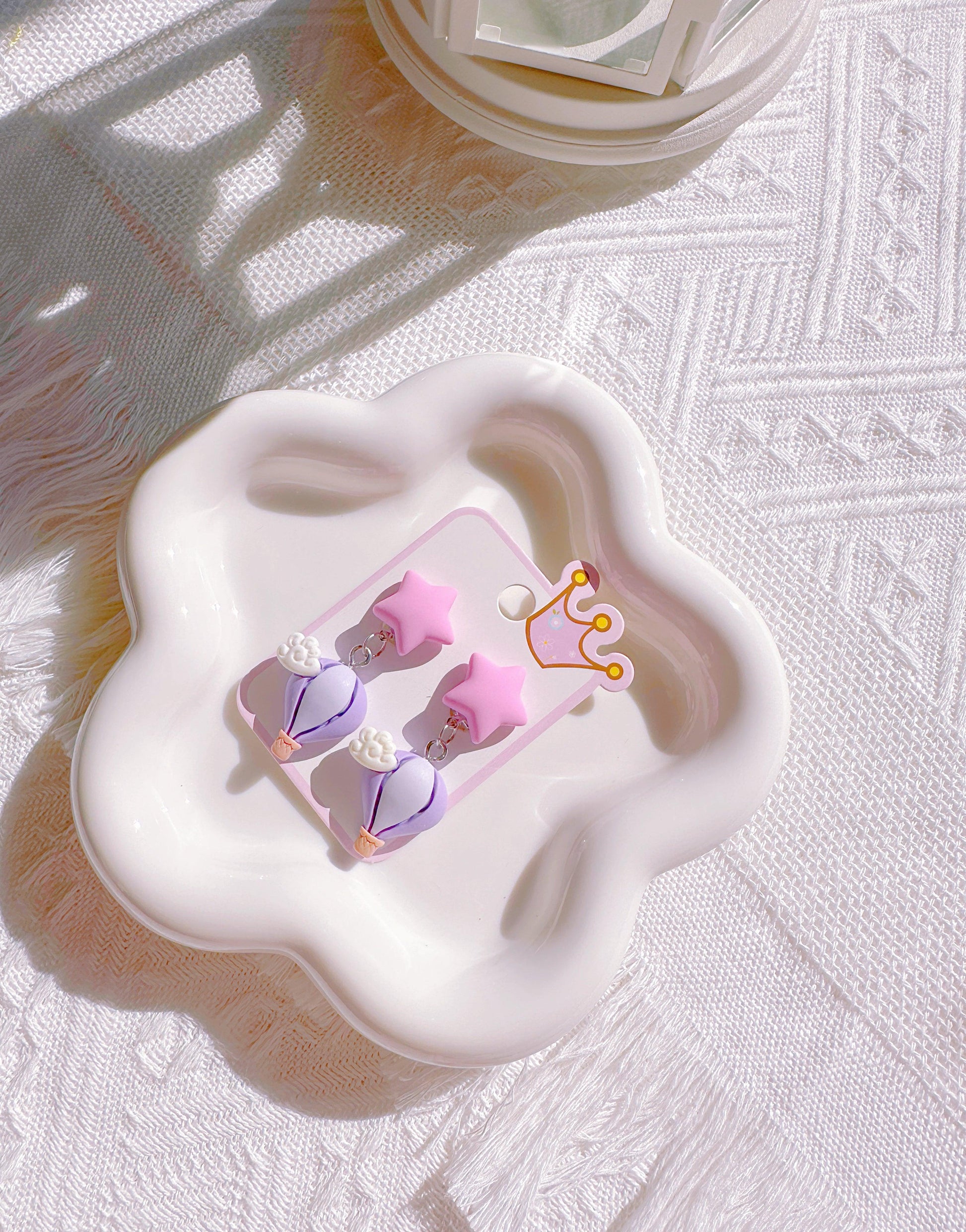Adorable Clip-On Earrings for Toddler Girls – Air balloon & Clouds - I‘M GIFT