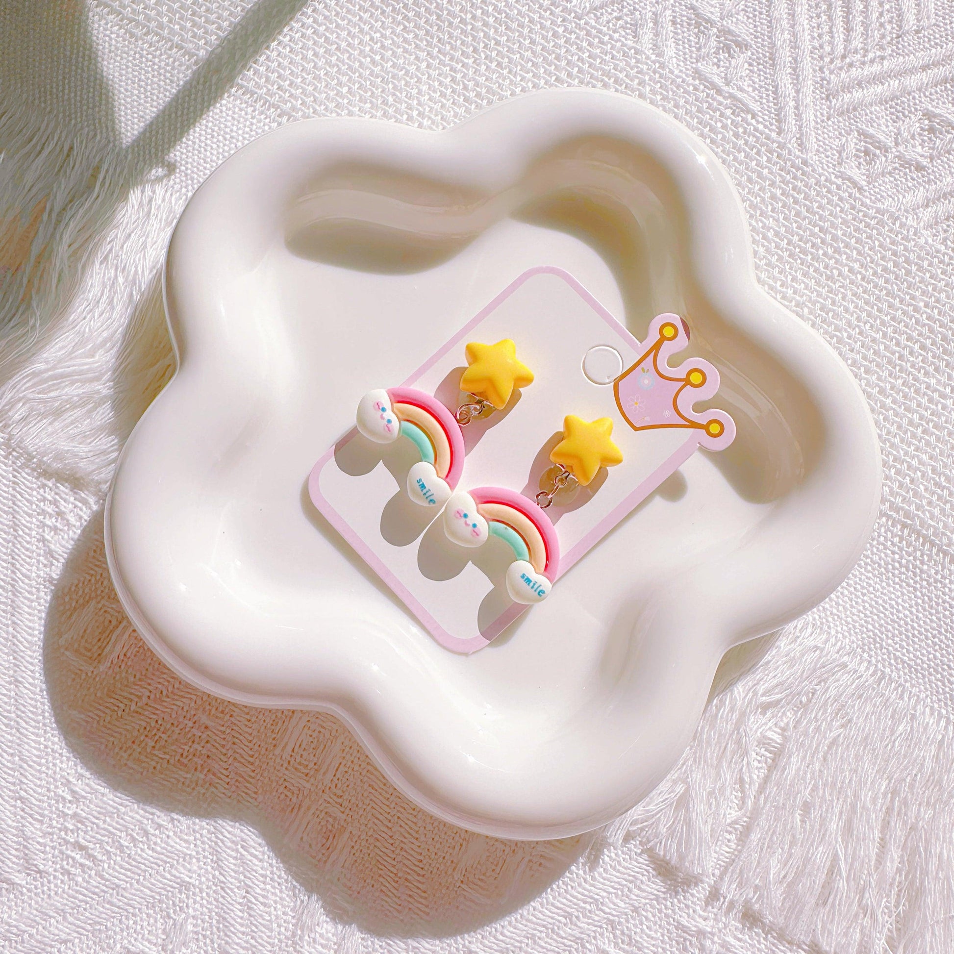 Adorable Star Rainbow & Baby Cloud Clip-On Earrings – No Piercing Needed! - I‘M GIFT