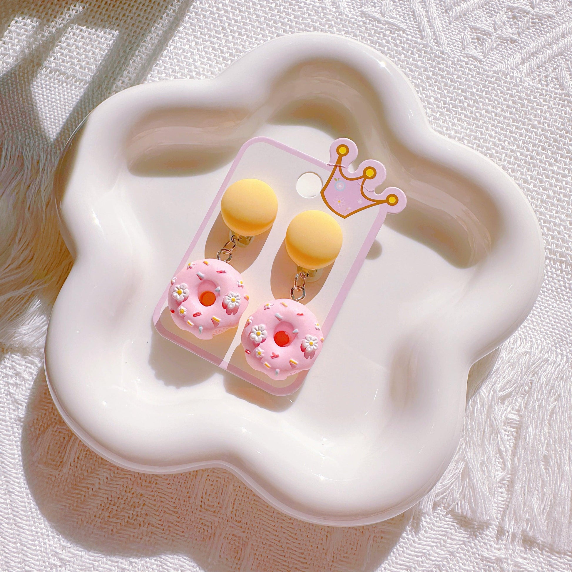 Cute Donut & Bunny Clip-On Earrings for Girls – No Piercing Needed | Fun & Comfortable - I‘M GIFT