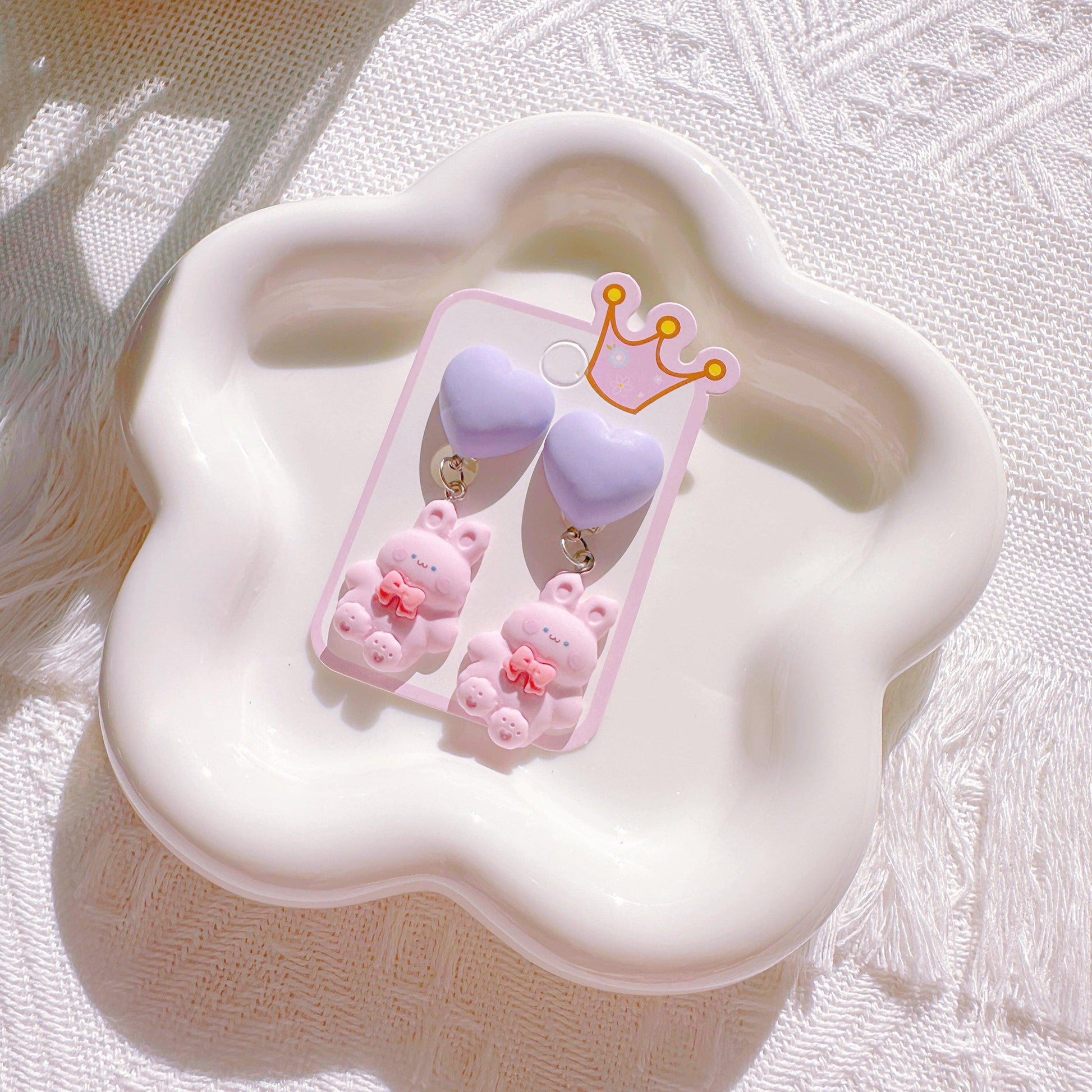 Cute Donut & Bunny Clip-On Earrings for Girls – No Piercing Needed | Fun & Comfortable - I‘M GIFT