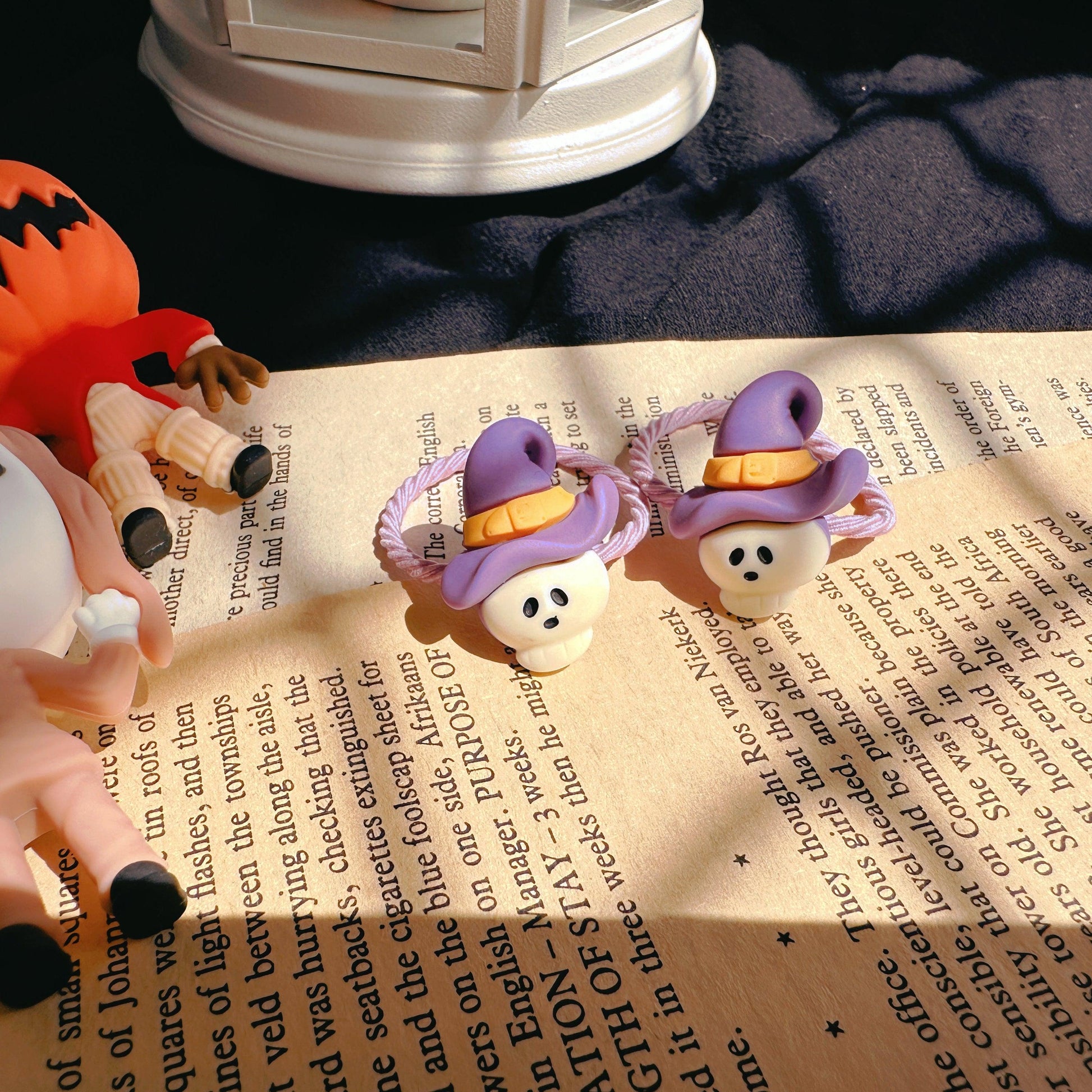 Halloween Hair Ties for Toddler Girls – Pumpkin & Skeleton Designs - I‘M GIFT