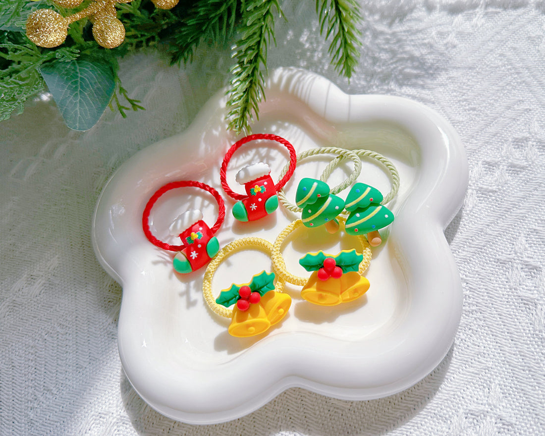 Set of 2 Christmas Hair Ties for Girls – Kids Xmas Accessories