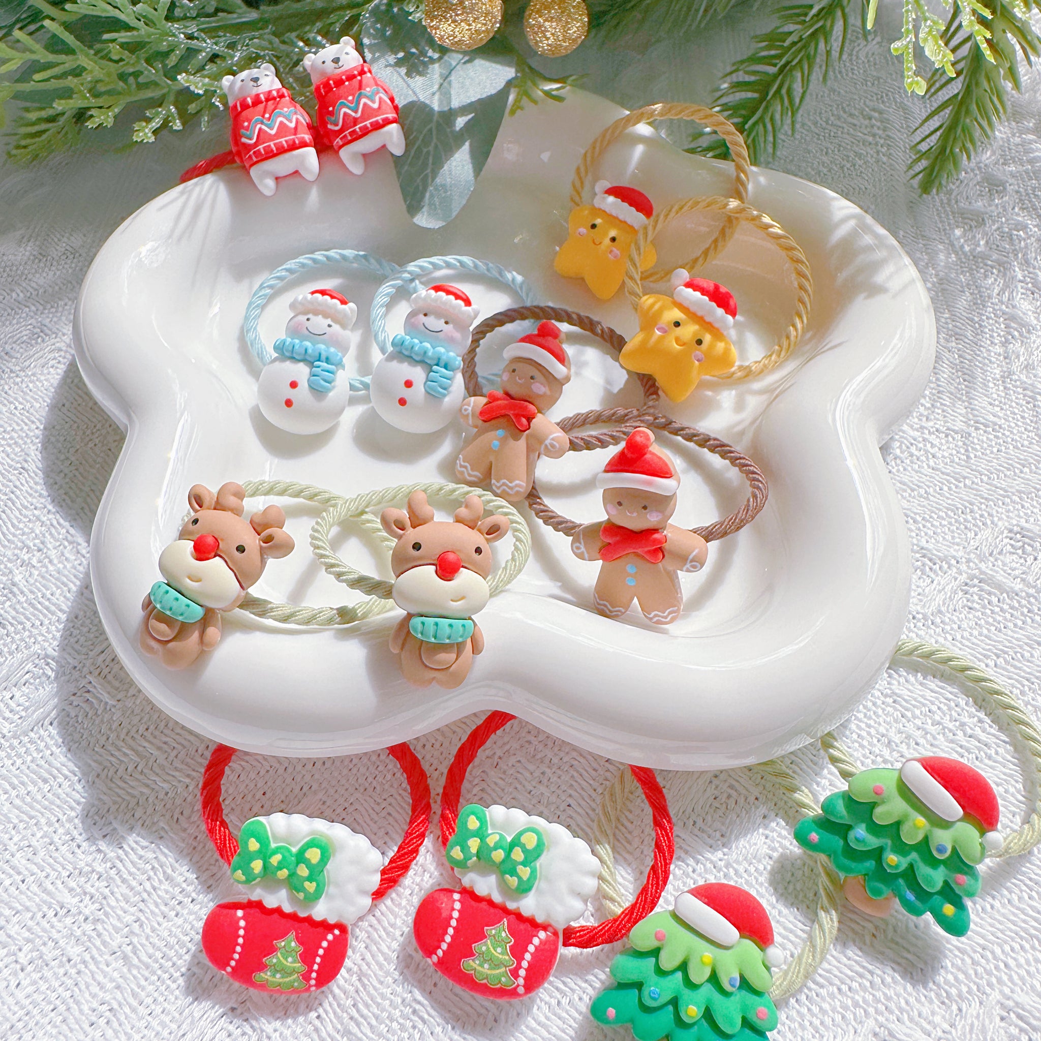 Set of 2 Christmas Hair Ties for Girls – Kids Xmas Accessories