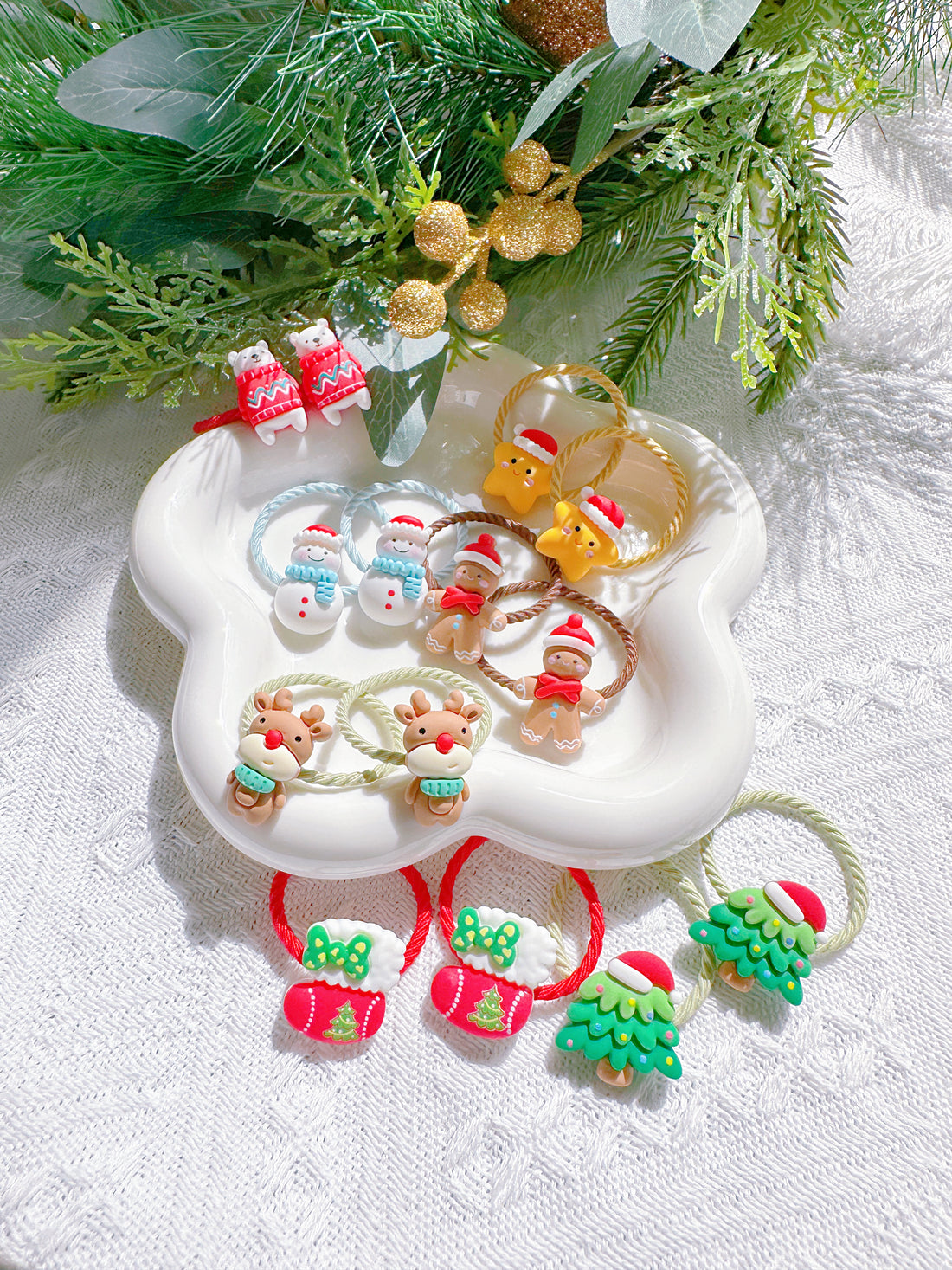 Set of 2 Christmas Hair Ties for Girls – Kids Xmas Accessories