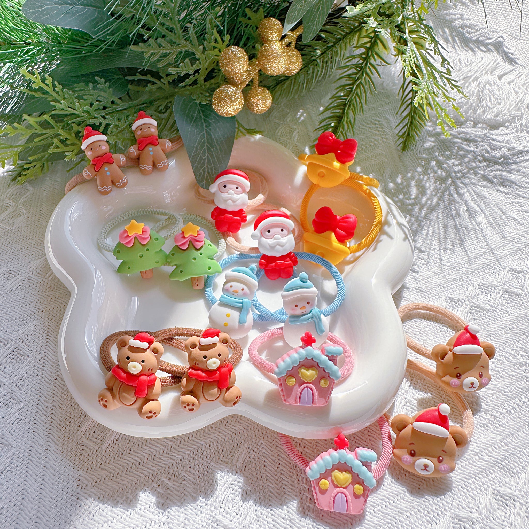 Set of 2 Christmas Hair Ties for Girls – Kids Xmas Accessories