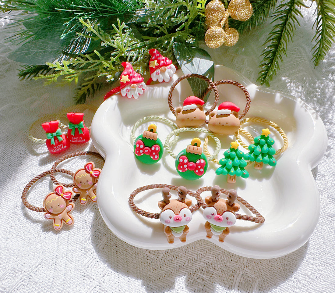 Set of 2 Christmas Hair Ties for Girls – Kids Xmas Accessories