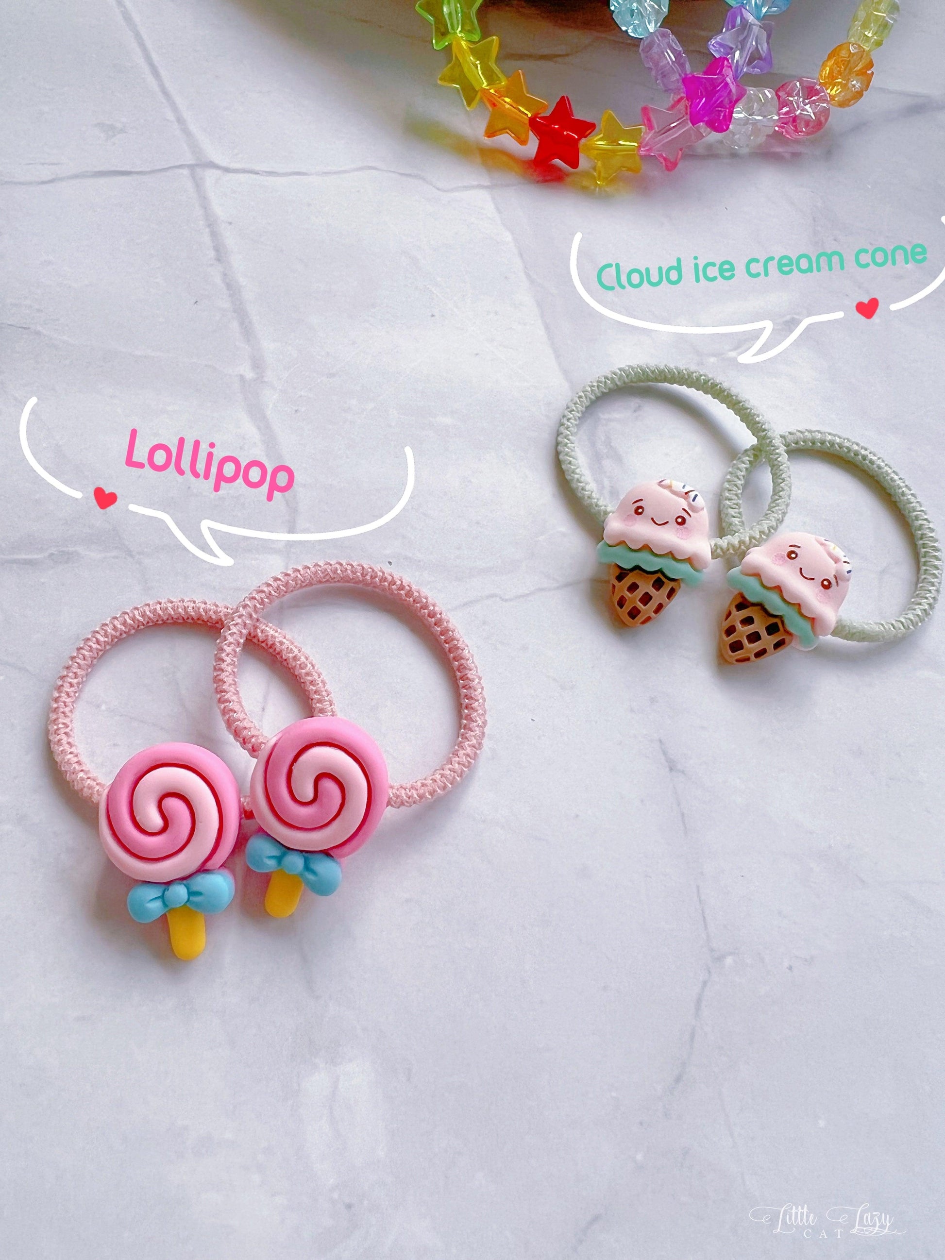 Pairs of Cute Dessert Hair Ties - I‘M GIFT