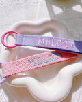Custom Gradient Bold Font Embroidered Name Tag – Personalized Bag Tag & Keychain - I‘M GIFT