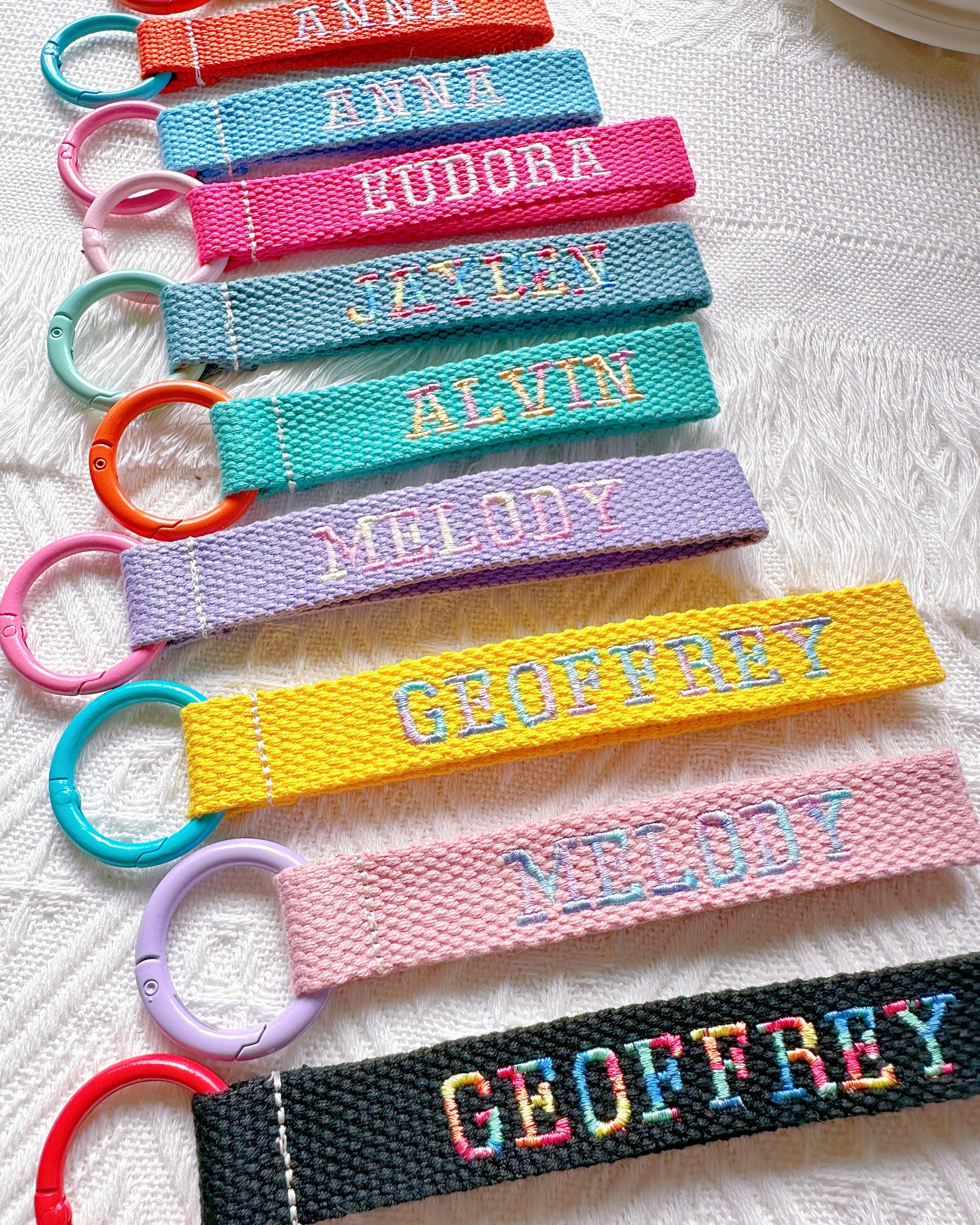 Custom Gradient Bold Font Embroidered Name Tag – Personalized Bag Tag & Keychain - I‘M GIFT