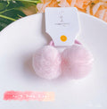 Set of 2 Fluffy Pom Pom Hair Ties for Toddler Girls - I‘M GIFT