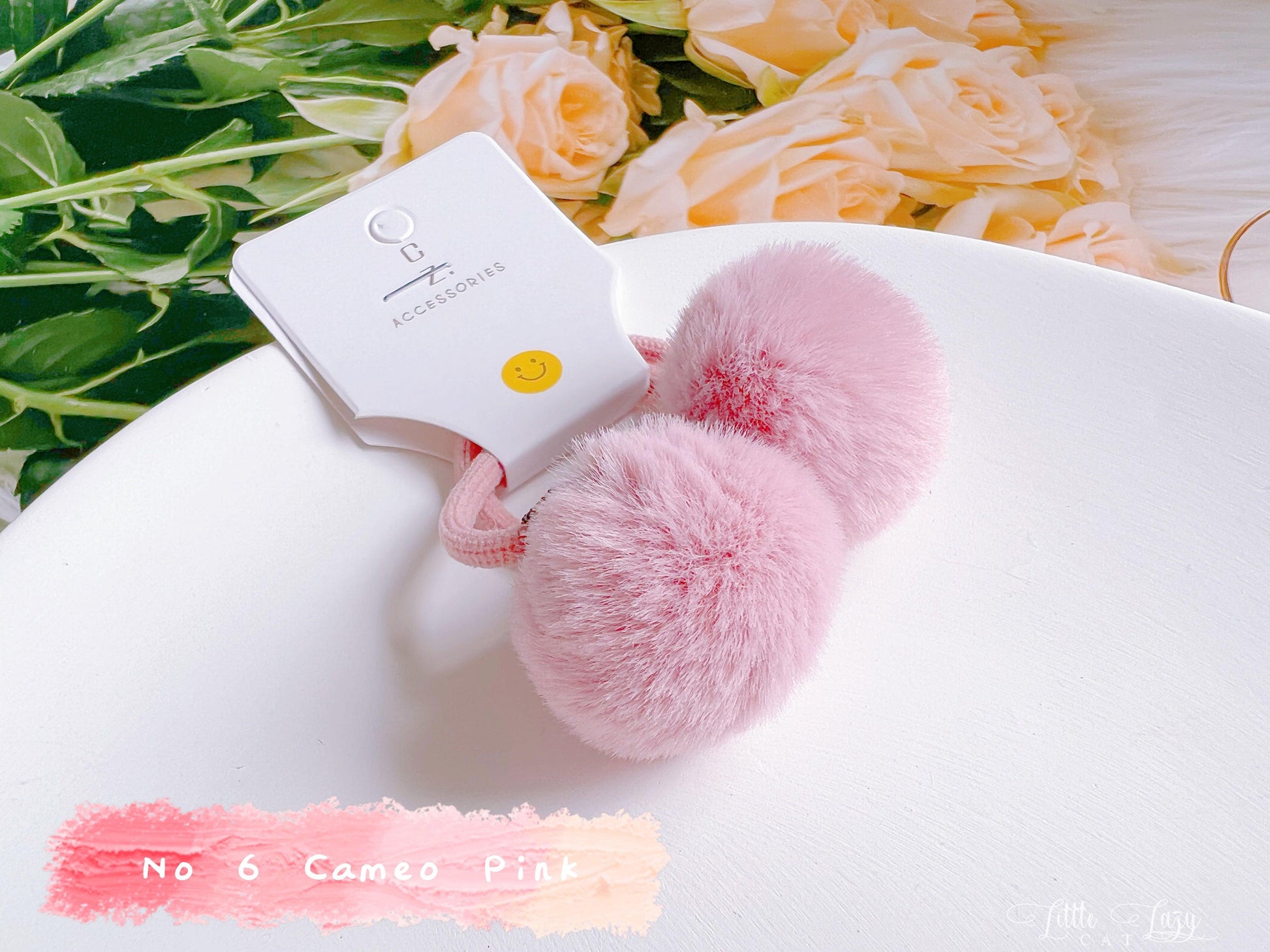 Set of 2 Fluffy Pom Pom Hair Ties for Toddler Girls - I‘M GIFT