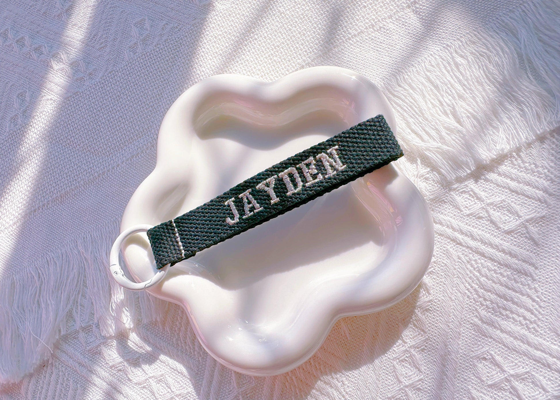 Gold & Silver Embroidered Name Tag | Custom Luggage & Keychain Tag - I‘M GIFT