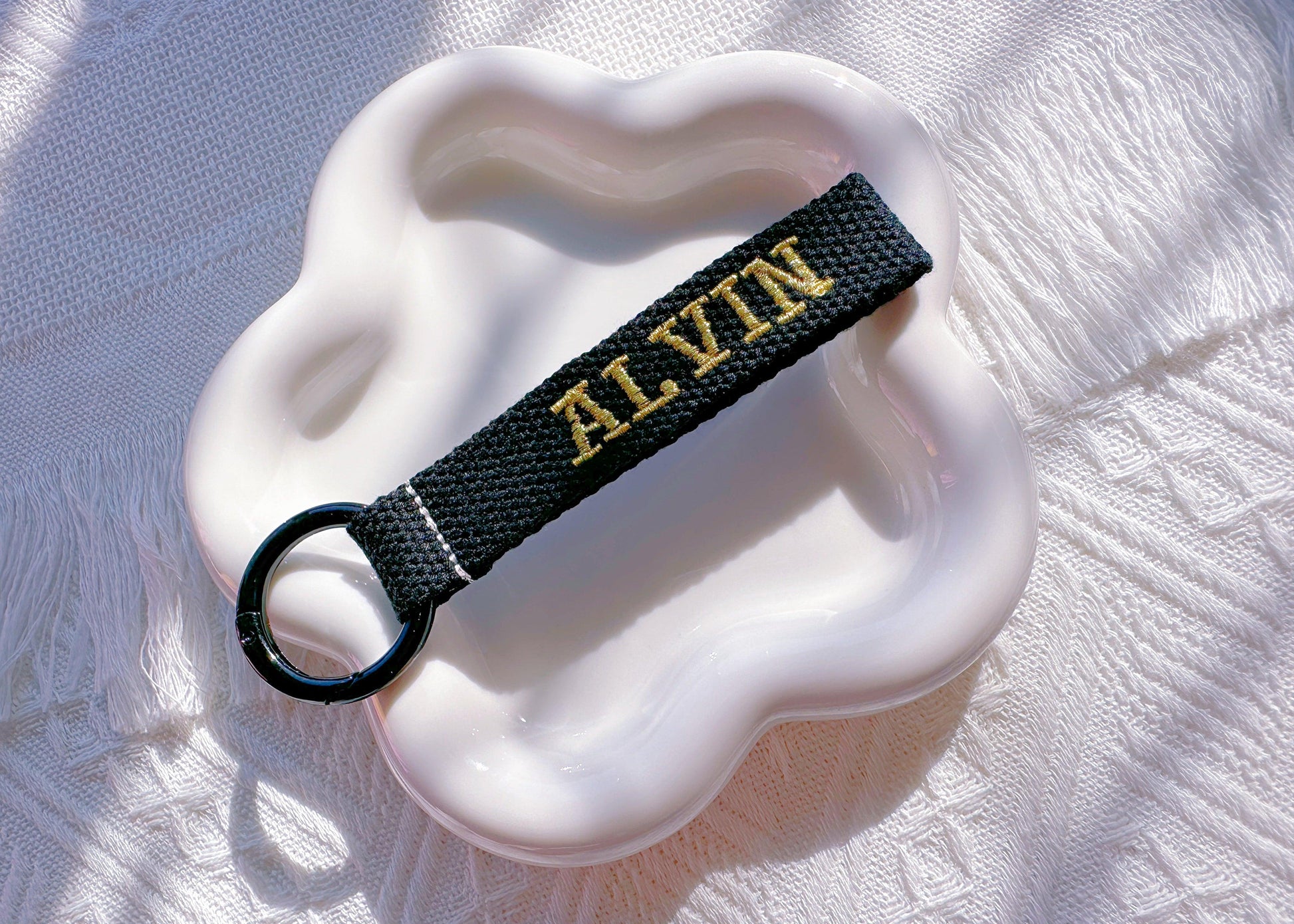 Gold & Silver Embroidered Name Tag | Custom Luggage & Keychain Tag - I‘M GIFT