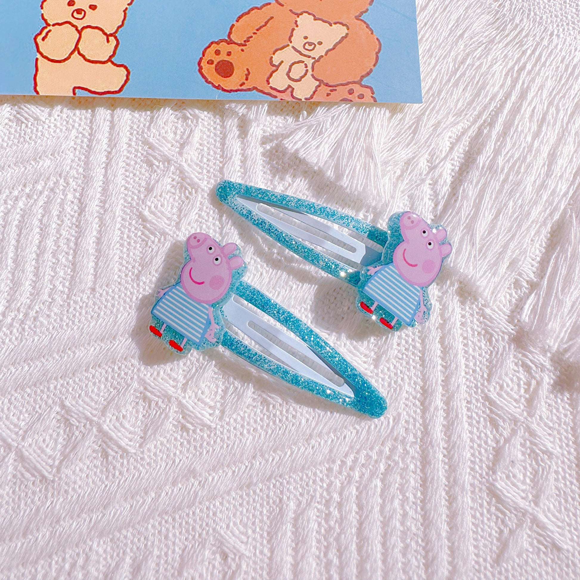 Set of 2 George Pig Hair Clips – Adorable Peppa Pig Accessories for Toddlers & Girls - I‘M GIFT