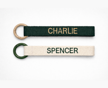 Personalized Embroidered Cotton Bag Tag | Hidden thread finish